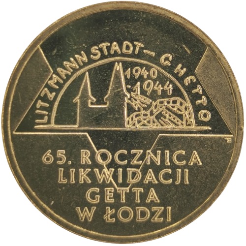 2 Zlote 2009 Polsko UNC, zlikvidovania geta v Lodzi