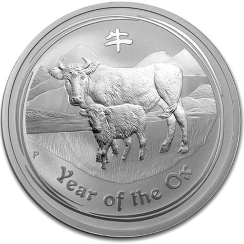 2 Dollars 2009 Austrália BU 2 Oz Ag, Lunar II. - Year of the Ox