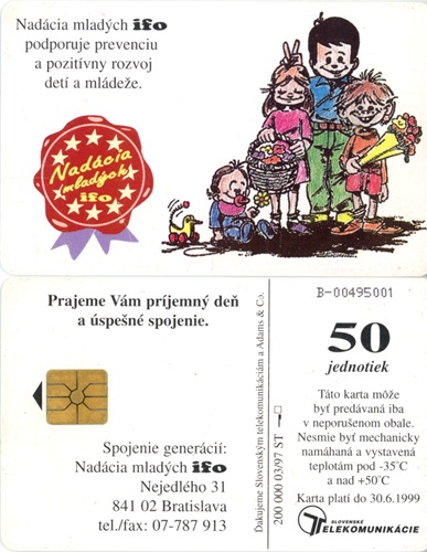 Tel.Karta, 1997 Slovensko, ST, Nadácia mladých ifo