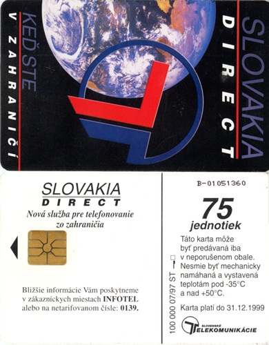 Tel.Karta, 1997 Slovensko, ST, Slovakia Direct