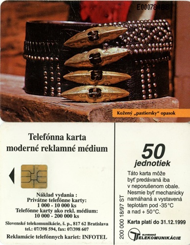 Tel.Karta, 1997 Slovensko, ST, Kožený opasok