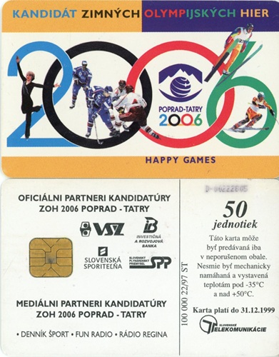 Tel.Karta, 1997 Slovensko, ST, Kandidát ZOH 2006