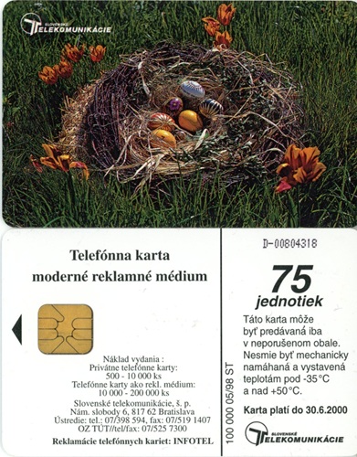 Tel.Karta, 1998 Slovensko, ST, Veľká Noc