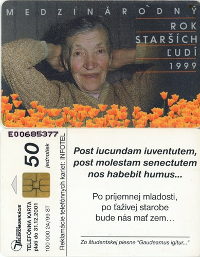 Tel.Karta, 1999 Slovensko, ST, Medzinárodný rok starších ľudí