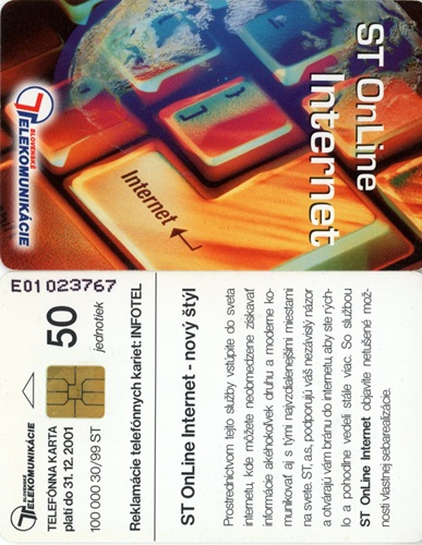 Tel.Karta, 1999 Slovensko, ST, ST OnLine - Internet