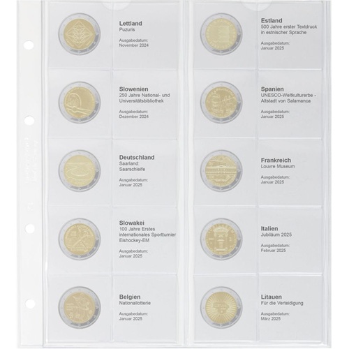 Doplňujúci list č.42 pre album Lindner 2 euro (1118-42) 