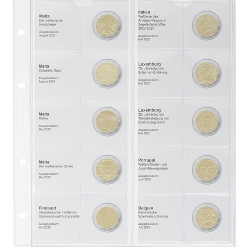 Doplňujúci list č.43 pre album Lindner 2 euro (1118-43) 