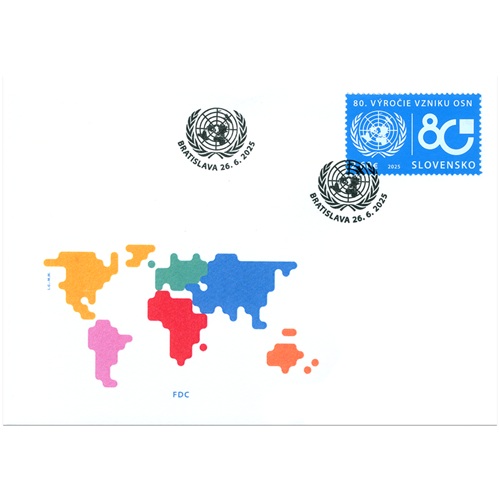 FDC 2025 Slovensko, 80. výročie založenia OSN (FDC 850)