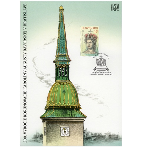 Pamätný list 2025 Slovensko, korunovácie Karolíny Augusty Bavorskej
