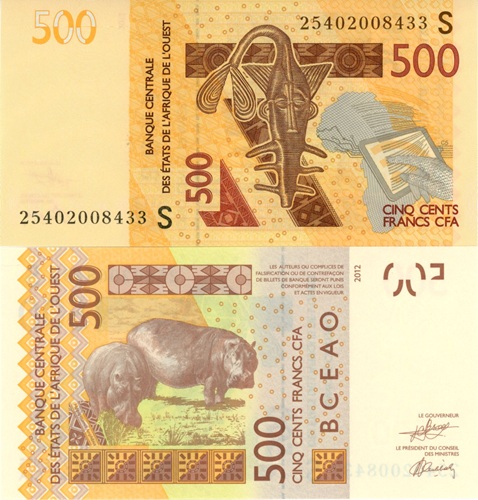 500 Francs 2025 (2012) Západoafrické štáty (Guinea-Bissau) UNC séria S