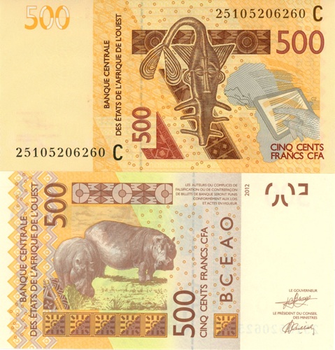 500 Francs 2025 (2012) Západoafrické štáty (Burkina Faso) UNC séria C