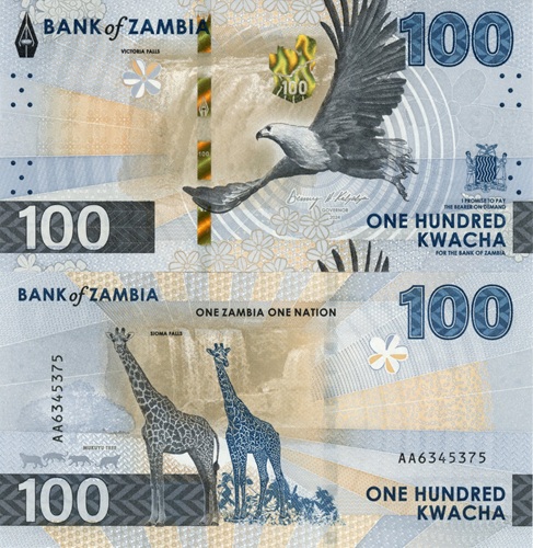 100 Kwacha 2024 Zambia UNC séria AA