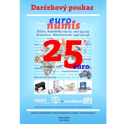 Darčekový poukaz, elektronický, na sumu 25 euro