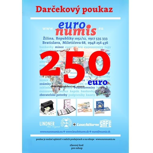 Darčekový poukaz, elektronický, na sumu 250 euro