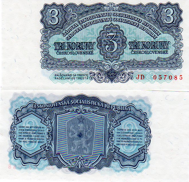 3 Koruny 1961 Československo UNC séria JD