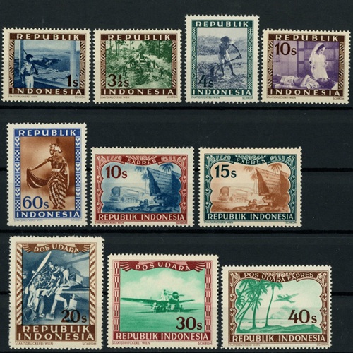 Známky 1948 - 49 Indonézia čisté, Republik Indonesia