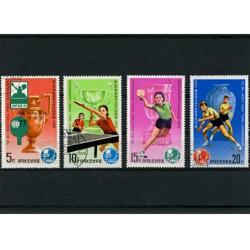 Známky 1979 Severná Kórea pečiatkované, MS v stolnom tenise