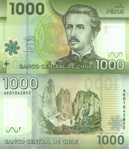 1000 Pesos 2020 Chile UNC séria AE