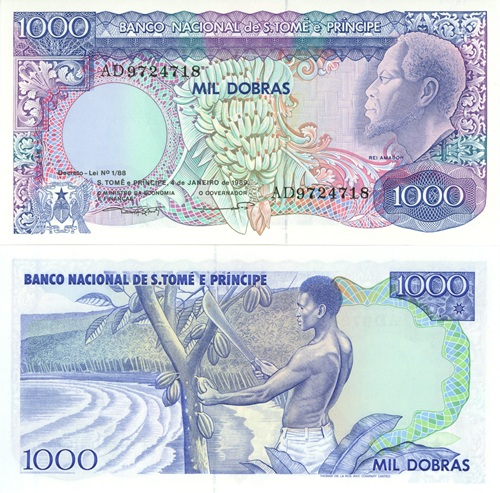 1000 Dobras 1989 Sv.Tomáš a Princov Ostrov UNC séria AD