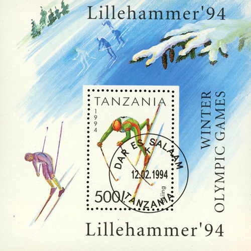 Hárček 1994 Tanzánia pečiatkovaný, Zimné OH - Lillehammer, Nórsko