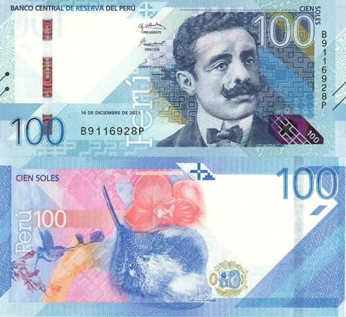100 Soles 2021 Peru UNC séria B*P