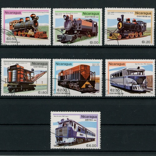 Známky 1981 Nikaragua pečiatkované, Rozvoj železníc - lokomotívy