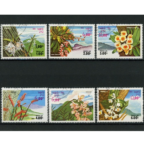 Známky 1983 Laos pečiatkované, Kvety