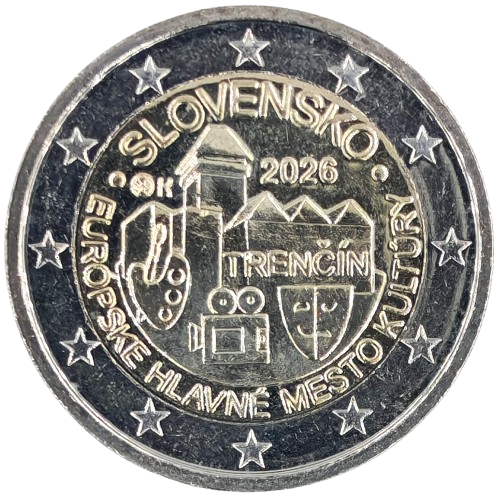 2 euro 2026 Slovensko cc.UNC, mesto kultúry Trenčín