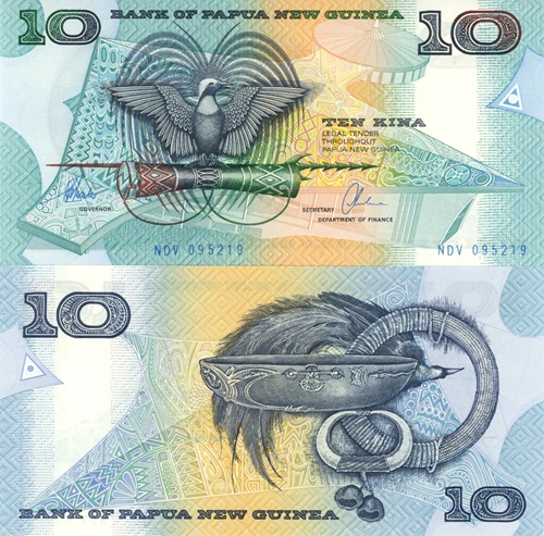 10 Kina 1997 Papua Nová Guinea UNC séria NDV