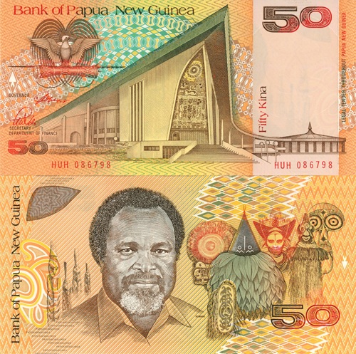 50 Kina 1989 Papua Nová Guinea UNC séria HUH