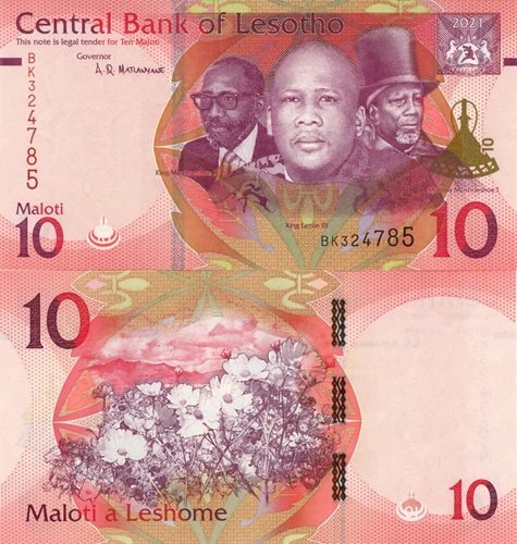 10 Maloti 2021 Lesotho UNC séria BK