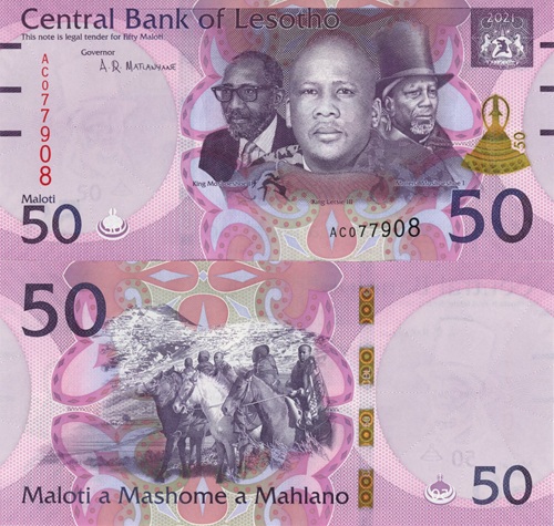50 Maloti 2021 Lesotho UNC séria AC