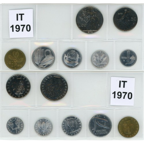 SET 1970 Taliansko UNC (188 Lira)