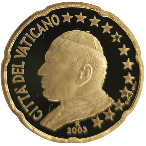 20 cent 2003 Vatikán ob.PROOF Ján Pavol II.