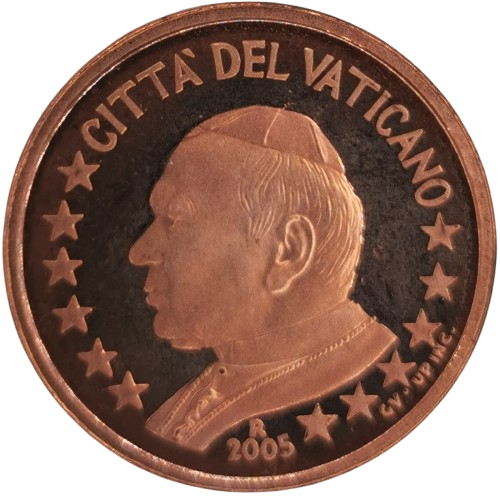 2 cent 2005 Vatikán ob.PROOF Ján Pavol II.