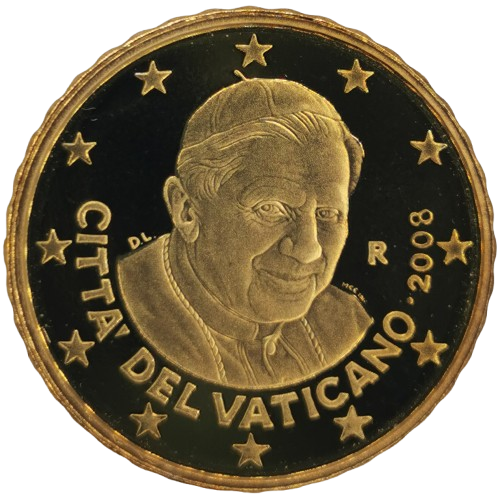 10 cent 2008 Vatikán ob.PROOF, Benedikt XVI.