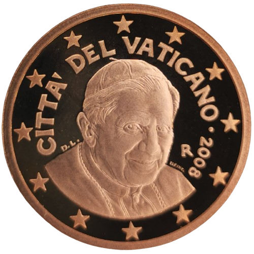 5 cent 2008 Vatikán ob.PROOF, Benedikt XVI.