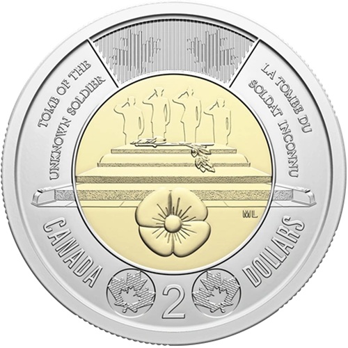 2 Dollars 2025 Kanada UNC, Honouring Canada’s Unknown Soldier