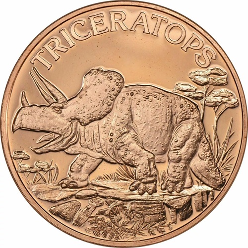 Medaila, ADVP OUNCE 999/1000 Cu, Triceratops