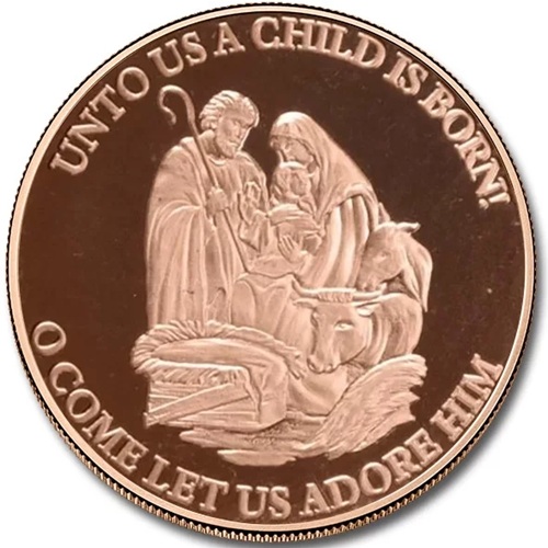 Medaila, ADVP OUNCE 999/1000 Cu, Christmas nativity scene