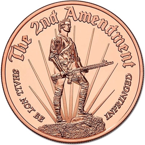 Medaila, ADVP OUNCE 999/1000 Cu, 2nd Amendment Minuteman