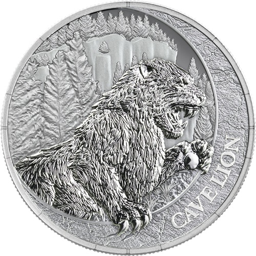 20 Dollars 2026 Libéria BU 1 Oz Ag, Megafauna -  Cave Lion