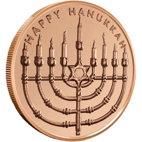 Medaila, ADVP OUNCE 999/1000 Cu, Hanukkah