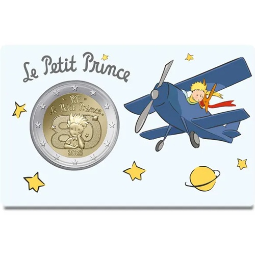 2 euro 2026 Francúzsko cc.BU karta 2/4, Malý princ - Lietadlo