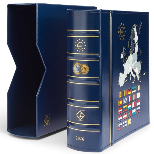 Album VISTA na Eurosady s kazetou, ročník 2026, modrý