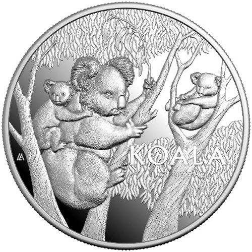 5 Dollars 2026 Austrália RAM PROOF High Relief 1 Oz Ag, Australian Koala 