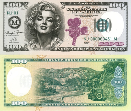 100 Popstar Dollars 2026 USA UNC Marilyn Monroe séria NJ*M