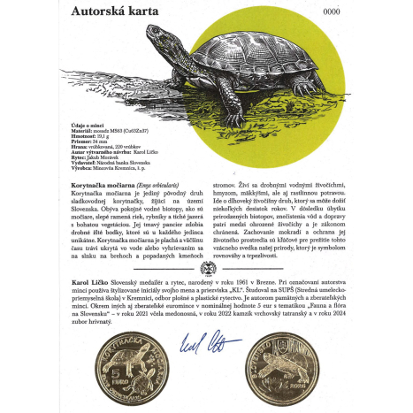 Autorská karta 2026, 5 euro Korytnačka Močiarna