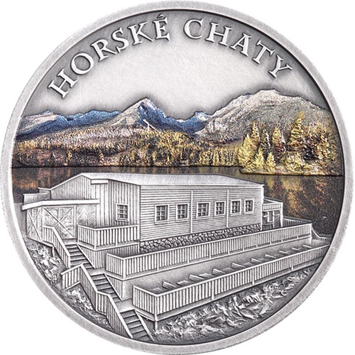 Mosadzná medaila, farbená, Vysoké Tatry - Chata pod Soliskom