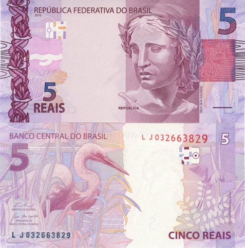 5 Reais 2024 (2010) Brazília UNC séria LJ